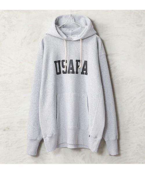 HOUSTON(ヒューストン)の「HOUSTON ヒューストン 22370 U.S.コットン USAFA プリント フーディー スウェットシャツ(パーカー・メンズ・グレー/ネイビー・M/L/XL/XXL)」の2枚目の写真
