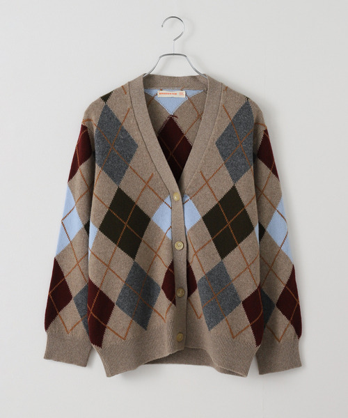 FRAMeWORK（フレームワーク）の「&DAUGHTER ARGYLE GRANAD CARDIGAN 6（カーディガン/ボレロ・レディース・ダークブルー/グレー/ベージュ・FREE）」の3枚目の写真