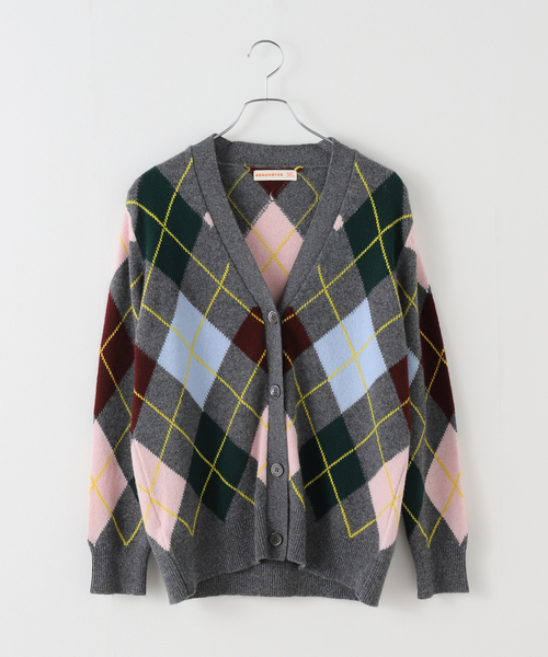 FRAMeWORK（フレームワーク）の「&DAUGHTER ARGYLE GRANAD CARDIGAN 6（カーディガン/ボレロ・レディース・ダークブルー/グレー/ベージュ・FREE）」の2枚目の写真