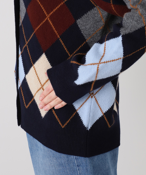 FRAMeWORK（フレームワーク）の「&DAUGHTER ARGYLE GRANAD CARDIGAN 6（カーディガン/ボレロ・レディース・ダークブルー/グレー/ベージュ・FREE）」の10枚目の写真