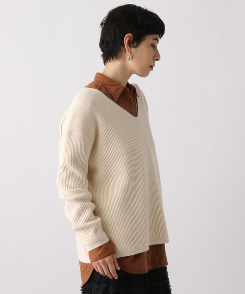 studio CLIP(スタディオクリップ)の「《ウタオ》スウェットライクVネックプルオーバー(ニット/セーター・レディース・グレー/ライトブルー/サンドグレー・FREE)」の7枚目の写真