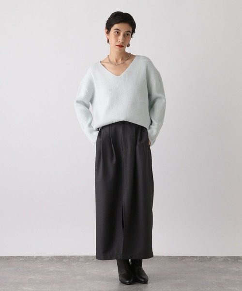 studio CLIP(スタディオクリップ)の「《ウタオ》スウェットライクVネックプルオーバー(ニット/セーター・レディース・グレー/ライトブルー/サンドグレー・FREE)」の14枚目の写真