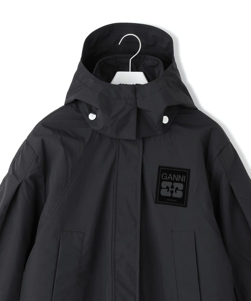 GANNI(ガニー)の「【GANNI(ガニー)】Ripstop Tri-Layer Parka Coat(モッズコート・レディース・ブラック/ブルー系その他・36)」の4枚目の写真