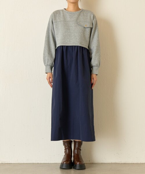 Jena espace merveilleux（ジェナ　エスパスメルヴェイユ）の「【1枚で決まる】レイヤード風ナイロンワンピース（ワンピース・レディース・アイボリー/グレー/ネイビー・FREE）」の21枚目の写真