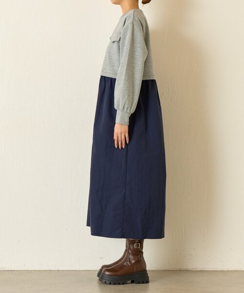 Jena espace merveilleux（ジェナ　エスパスメルヴェイユ）の「【1枚で決まる】レイヤード風ナイロンワンピース（ワンピース・レディース・アイボリー/グレー/ネイビー・FREE）」の20枚目の写真