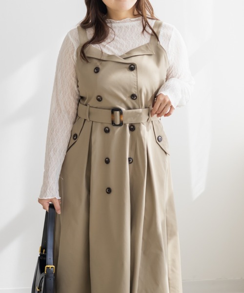 CLETTE(クレット)の「CLETTEオリジナルトレンチデザインワンピース(ワンピース・レディース・ブラック/ブラウン/ベージュ・LL/3L/4L)」の15枚目の写真