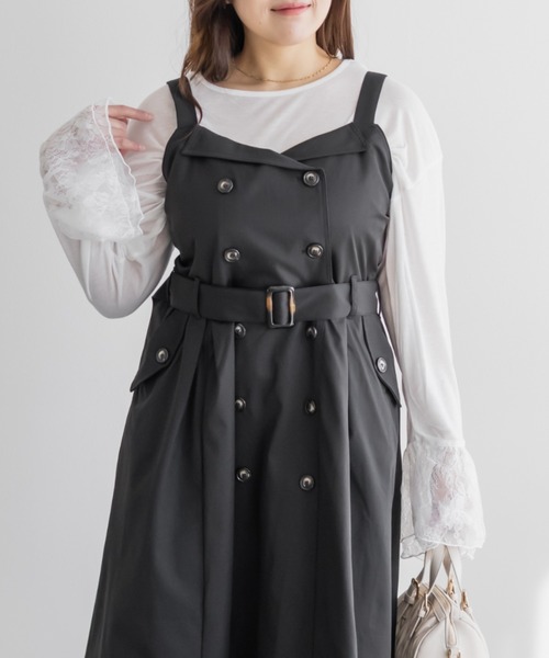CLETTE(クレット)の「CLETTEオリジナルトレンチデザインワンピース(ワンピース・レディース・ブラック/ブラウン/ベージュ・LL/3L/4L)」の6枚目の写真