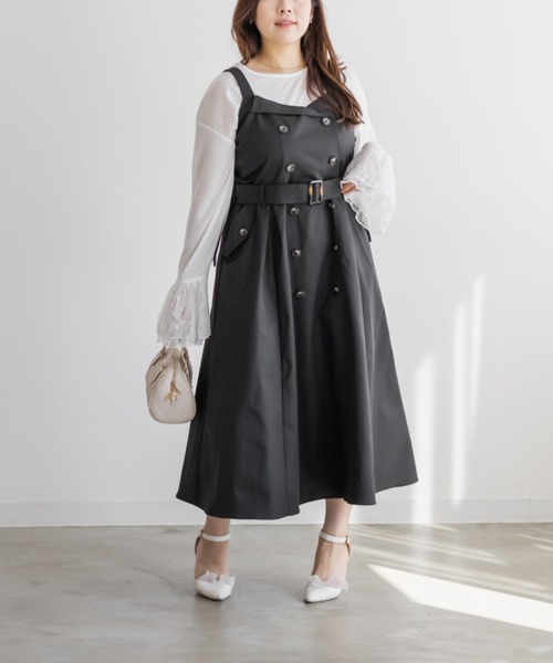CLETTE(クレット)の「CLETTEオリジナルトレンチデザインワンピース(ワンピース・レディース・ブラック/ブラウン/ベージュ・LL/3L/4L)」の4枚目の写真