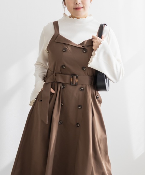 CLETTE(クレット)の「CLETTEオリジナルトレンチデザインワンピース(ワンピース・レディース・ブラック/ブラウン/ベージュ・LL/3L/4L)」の11枚目の写真