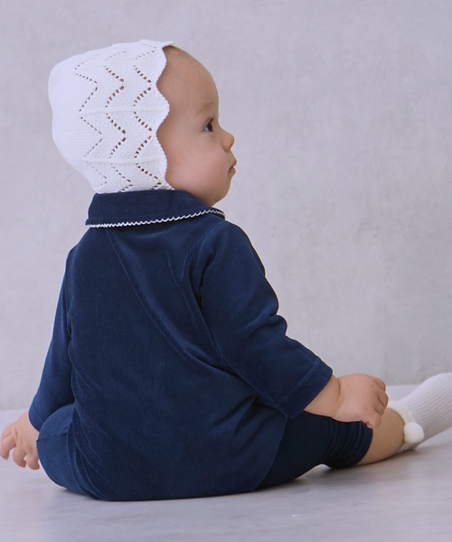 petit main（プティマイン）の「ダブルボタン衿つきカバーオール（ロンパース・キッズ・アイボリー/ピンク/ネイビー・80ｃｍ/70cm）」の7枚目の写真