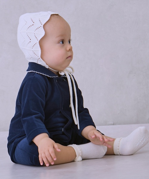 petit main（プティマイン）の「ダブルボタン衿つきカバーオール（ロンパース・キッズ・アイボリー/ピンク/ネイビー・80ｃｍ/70cm）」の9枚目の写真