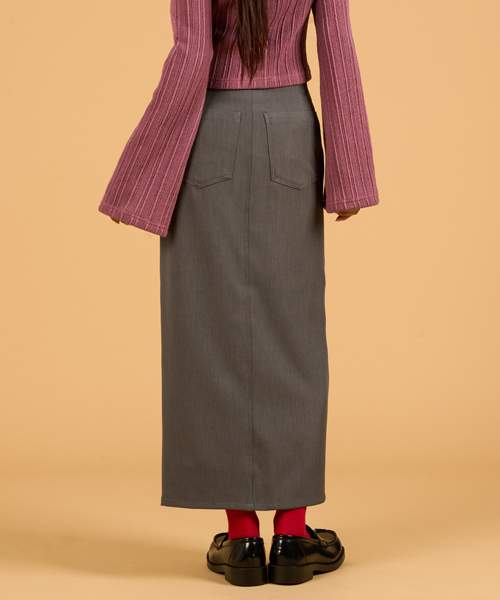 KOLEAT（コレット）の「レイヤードスナップスリットロングスカート[グレー]（スカート・レディース・その他・SMALL/MEDIUM）」の2枚目の写真