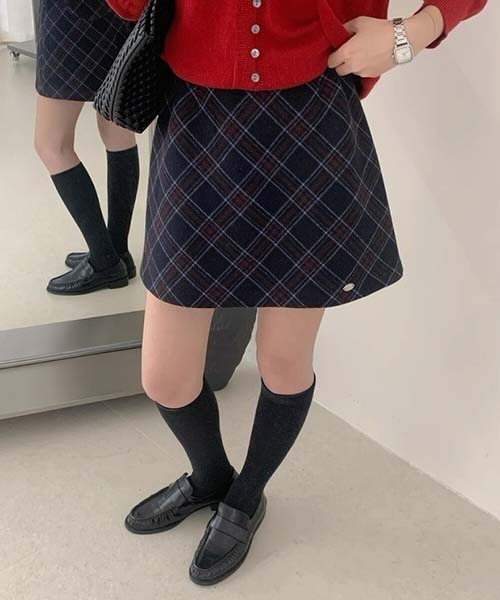 gossip！ロサンゼルス（ゴシップロサンゼルス）の「Y2K チェック柄 コンパクトミニスカート（スカート・レディース・ネイビー/グレー・M/S）」の21枚目の写真
