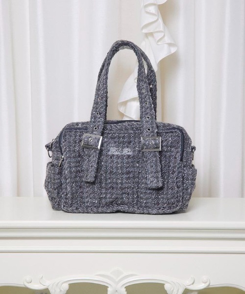 FickleBebe(フィクルベベ)の「ミニツイードショルダー(ショルダーバッグ・レディース・グレー/ブラック/ピンク/サックスブルー/ホワイト/パープル・FREE)」の15枚目の写真