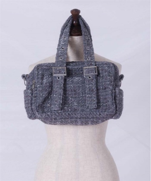 FickleBebe(フィクルベベ)の「ミニツイードショルダー(ショルダーバッグ・レディース・グレー/ブラック/ピンク/サックスブルー/ホワイト/パープル・FREE)」の9枚目の写真
