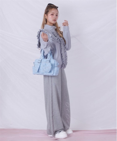 FickleBebe(フィクルベベ)の「ミニツイードショルダー(ショルダーバッグ・レディース・グレー/ブラック/ピンク/サックスブルー/ホワイト/パープル・FREE)」の8枚目の写真