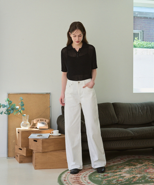 DRAWFIT WOMEN（ドローフィットウーマン）の「スカシカラーコットン半袖ニット[アイボリー]（ニット/セーター・レディース・その他・MEDIUM/SMALL）」の6枚目の写真