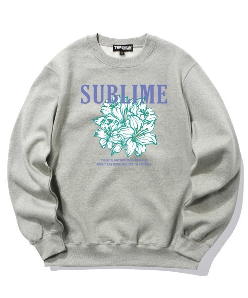 SUBLIME FLOWER LOGO Crew Neck - Gray