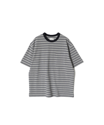 HORLISUN（ホーリーサン）の「パウエルショートピケストライプTシャツメランジェグレー（Tシャツ/カットソー）」