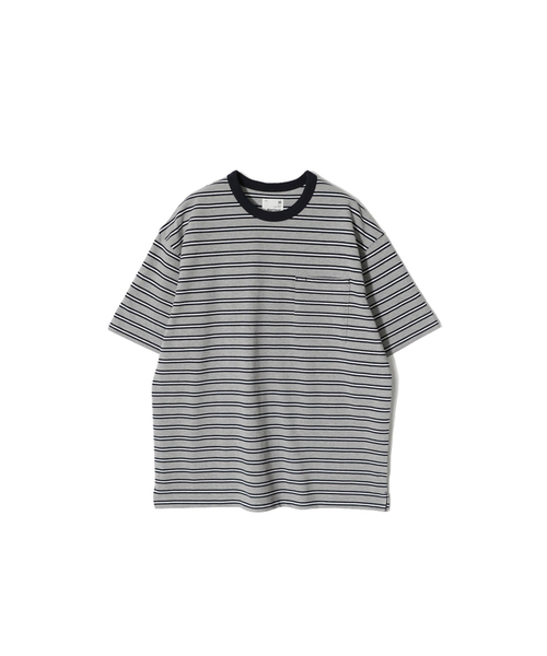 HORLISUN(ホーリーサン)の「パウエルショートピケストライプTシャツメランジェグレー(Tシャツ/カットソー・レディース・その他・MEDIUM/LARGE)」の1枚目の写真