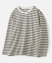 VASTIC（バスティック）の「ストライプロングスリーブ_アイボリー（Tシャツ/カットソー）」