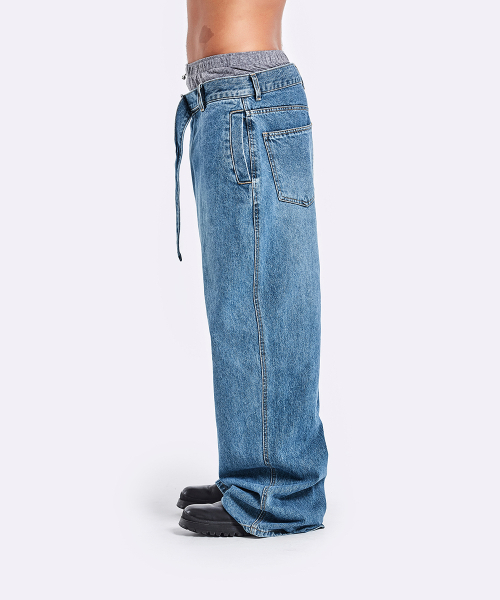 51%(フィフティーワンパーセント)の「Belted Denim Pants - Blue(デニムパンツ・メンズ・その他・MEDIUM/LARGE)」の7枚目の写真