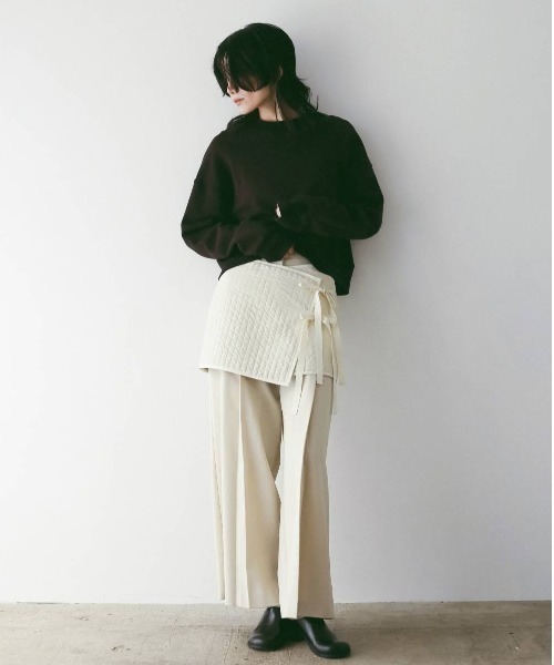 【11/30迄出品】anuke Bicolor Wide Sweat ブラウン セール】Bicolor Wide Sweat（スウェット）｜anuke（アンヌーク）の