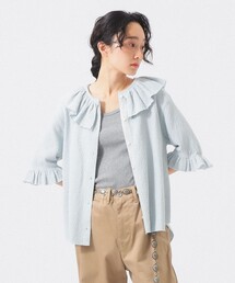 BEAMS BOY | ジャカード フリルギャザー ショートスリーブ(Tシャツ/カットソー)