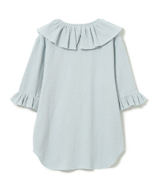 BEAMS BOY（ビームスボーイ）の「ジャカード フリルギャザー ショートスリーブ（Tシャツ/カットソー・レディース・ブラック/ブルー系その他/オフホワイト・1/2）」の10枚目の写真