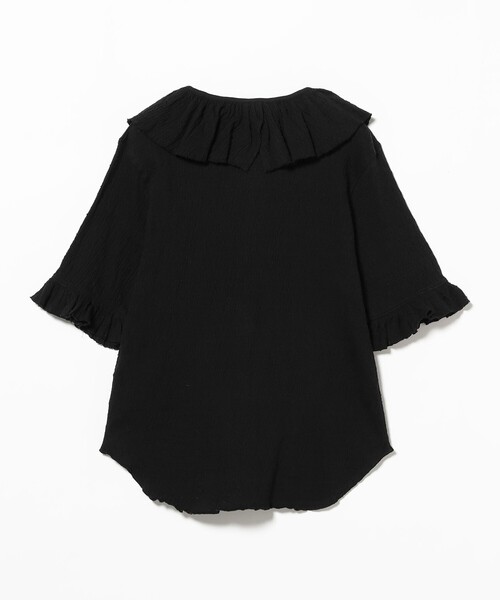 BEAMS BOY（ビームスボーイ）の「ジャカード フリルギャザー ショートスリーブ（Tシャツ/カットソー・レディース・ブラック/ブルー系その他/オフホワイト・1/2）」の13枚目の写真