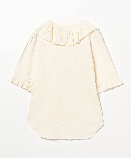 BEAMS BOY（ビームスボーイ）の「ジャカード フリルギャザー ショートスリーブ（Tシャツ/カットソー・レディース・ブラック/ブルー系その他/オフホワイト・1/2）」の16枚目の写真