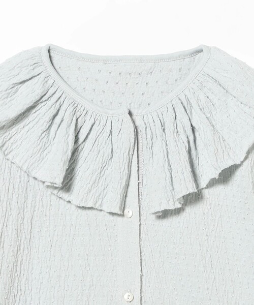 BEAMS BOY（ビームスボーイ）の「ジャカード フリルギャザー ショートスリーブ（Tシャツ/カットソー・レディース・ブラック/ブルー系その他/オフホワイト・1/2）」の19枚目の写真