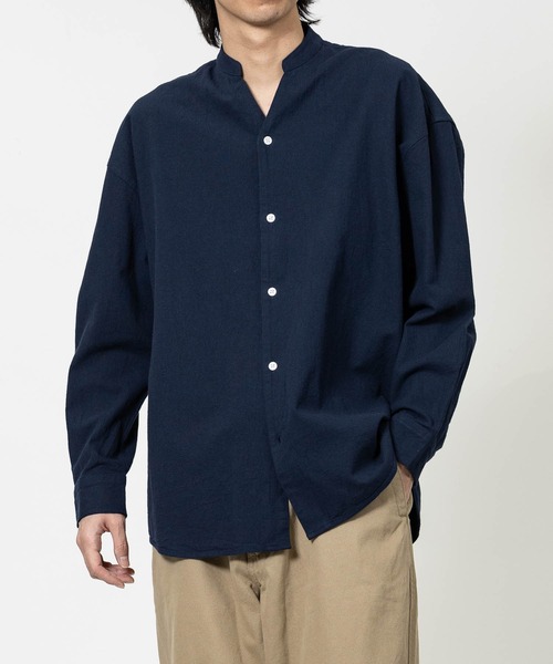 JOHN'S CLOSET（ジョンズクローゼット）の「【a】リラックスフィット スキッパーパナマシャツ（シャツ/ブラウス・メンズ・ネイビー/ブルー/ホワイト/ブラック/ミント/ベージュ/ピンク/ネイビー系1/ホワイト系その他・LARGE/MEDIUM）」の21枚目の写真