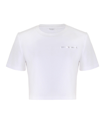 PAR JANE（パージェイン）の「リボンロゴクロップTシャツ - ホワイト（Tシャツ/カットソー）」