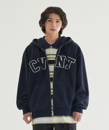 ワームオン CVNT フリースフードジップアップ ダークネイビー