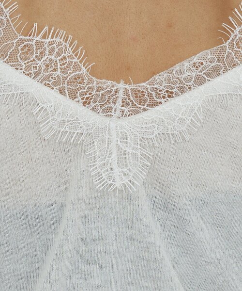 GALLARDAGALANTE（ガリャルダガランテ）の「VレースロンTee（Tシャツ/カットソー・レディース・ホワイト系その他/ブラック・FREE）」の8枚目の写真