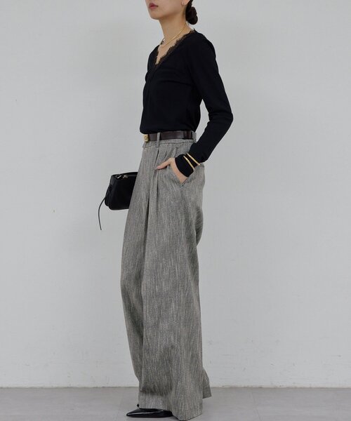 GALLARDAGALANTE（ガリャルダガランテ）の「VレースロンTee（Tシャツ/カットソー・レディース・ホワイト系その他/ブラック・FREE）」の16枚目の写真