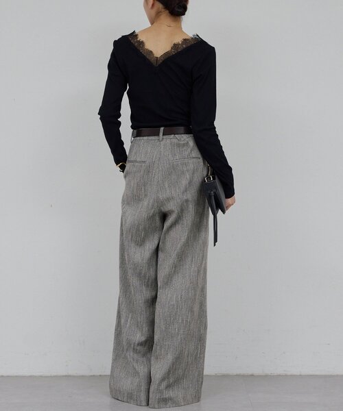 GALLARDAGALANTE（ガリャルダガランテ）の「VレースロンTee（Tシャツ/カットソー・レディース・ホワイト系その他/ブラック・FREE）」の17枚目の写真