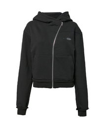 Asymmetrical Zip Hoodie (FL-199_Black)