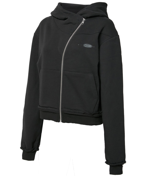 FLAREUP（フレアアップ）の「Asymmetrical Zip Hoodie (FL-199_Black)（パーカー・レディース・ブラック・OS）」の2枚目の写真