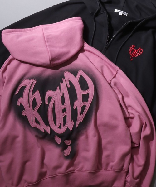 セール】Heart Logo Grunge Style Sweat Hoodie/ハートロゴ グランジ