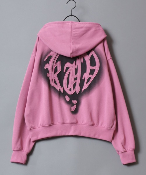Heart Logo Grunge Style Sweat Hoodie/ハートロゴ グランジ