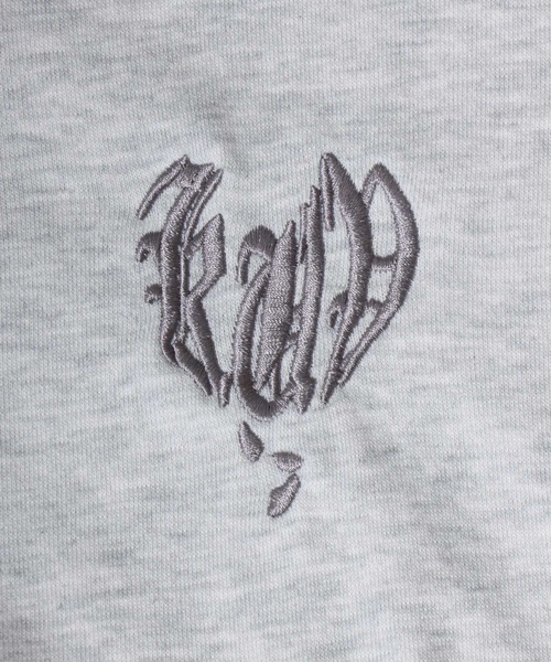 SITRY（シトリー）の「Heart Logo Grunge Style Sweat Hoodie/ハートロゴ グランジ ヴィンテージライク オーバーサイズ ショート丈 ダブルジップ 裏毛 フルジップパーカー フーディー パーカー スウェット レディース メンズ（パーカー・メンズ・ライトグレー/ブラック/ピンク・L/M）」の9枚目の写真