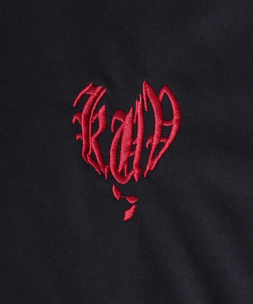 SITRY（シトリー）の「Heart Logo Grunge Style Sweat Hoodie/ハートロゴ グランジ ヴィンテージライク オーバーサイズ ショート丈 ダブルジップ 裏毛 フルジップパーカー フーディー パーカー スウェット レディース メンズ（パーカー・メンズ・ライトグレー/ブラック/ピンク・L/M）」の6枚目の写真