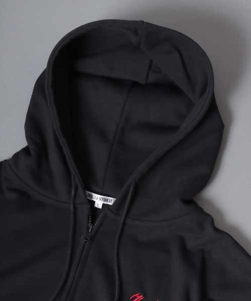 SITRY（シトリー）の「Heart Logo Grunge Style Sweat Hoodie/ハートロゴ グランジ ヴィンテージライク オーバーサイズ ショート丈 ダブルジップ 裏毛 フルジップパーカー フーディー パーカー スウェット レディース メンズ（パーカー・メンズ・ライトグレー/ブラック/ピンク・L/M）」の12枚目の写真