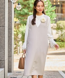 ジャンパースカート ジャンスカ iラインvネックワンピース」に該当する