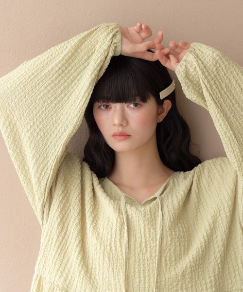 REMOON(リムーン)の「ティアードチュニックワンピース(ワンピース・レディース・オフホワイト/ブラック/ライトグリーン・FREE)」の13枚目の写真