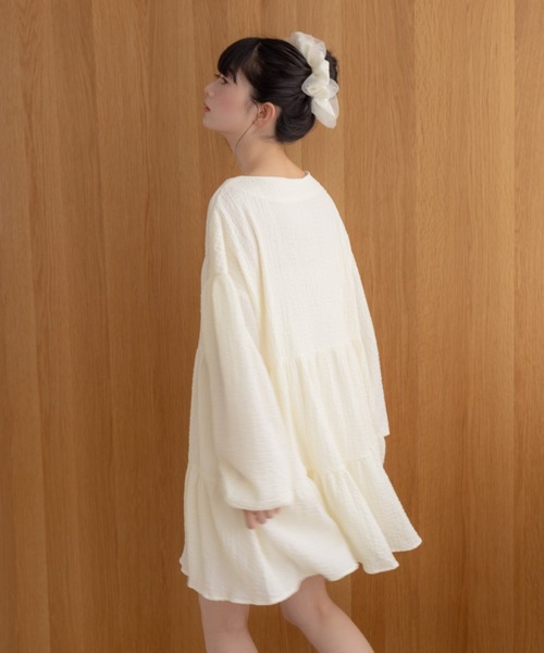 REMOON(リムーン)の「ティアードチュニックワンピース(ワンピース・レディース・オフホワイト/ブラック/ライトグリーン・FREE)」の20枚目の写真