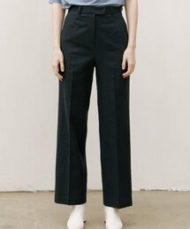 High waist Regular fit Formal Linen Slacks Indigo blue
