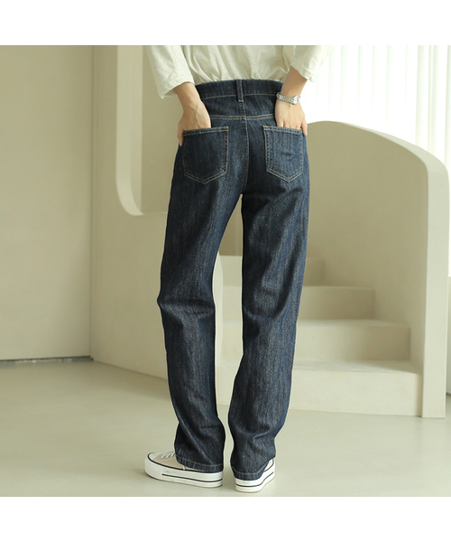 BBAEBBAE(ペッペ)の「ワイドインディゴデニムパンツ(デニムパンツ・レディース・ブルー・38/36/34/32/30/26/28)」の1枚目の写真
